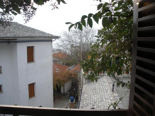 a view of a street from a building at Pelias Hotel in Portariá