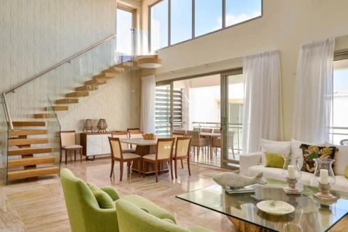 Χώρος καθιστικού στο Beach Apartament with sea views Punta Cana