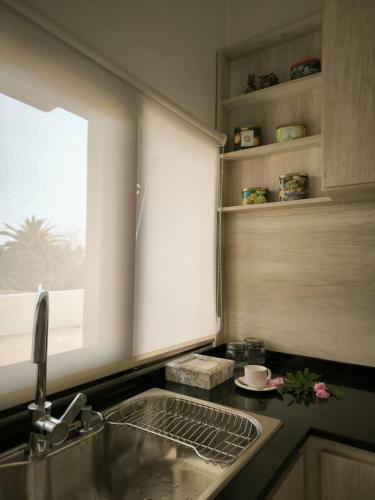 a kitchen counter with a sink and a window at Departamento en Reconquista in Reconquista