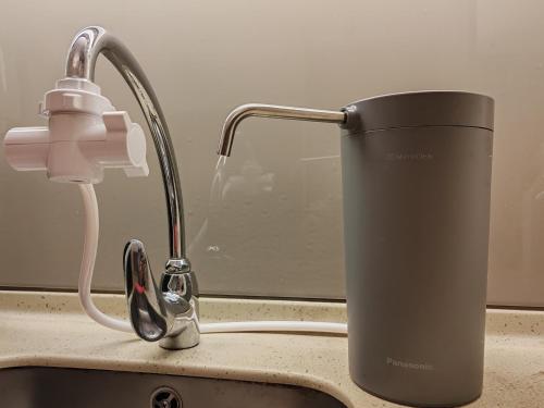 a kitchen sink with a faucet next to a sink at No Other Fee #Swiss Garden Residences by The Boston House #Bukit Bintang in Kuala Lumpur
