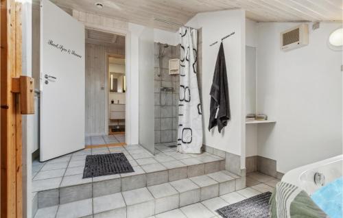 a bathroom with a shower and a sink at Beautiful Home In Nexø With Kitchen in Neksø