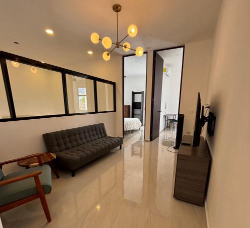 Ruang duduk di Casa Oasis en Mérida