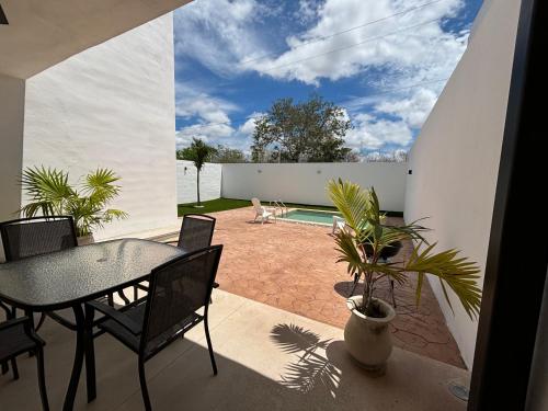 Balkoni atau teres di Casa Oasis en Mérida