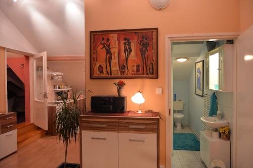 Kúpeľňa v ubytovaní Sopron Eszter Apartman