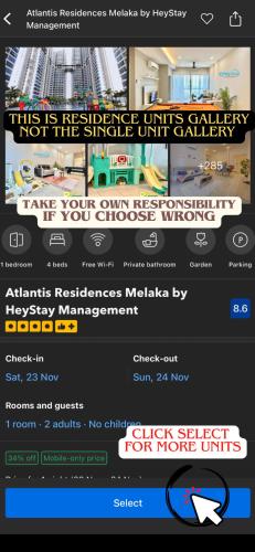 Certifikát, hodnocení, plakát nebo jiný dokument vystavený v ubytování Atlantis Residences Melaka by HeyStay Management