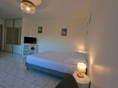 Postel nebo postele na pokoji v ubytování Studio cosy Tours-Sud