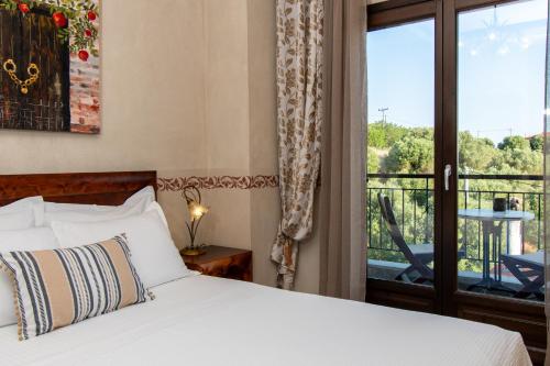 Oreiades Guesthouseにあるベッド