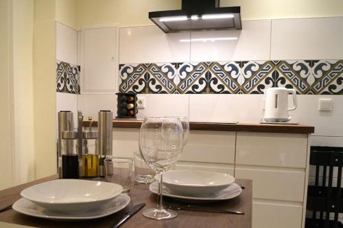 Dapur atau dapur kecil di Apartment am Stadtwald