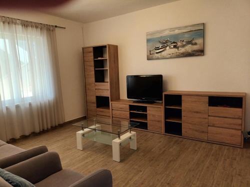 Televízia a/alebo spoločenská miestnosť v ubytovaní Apartments Ivo