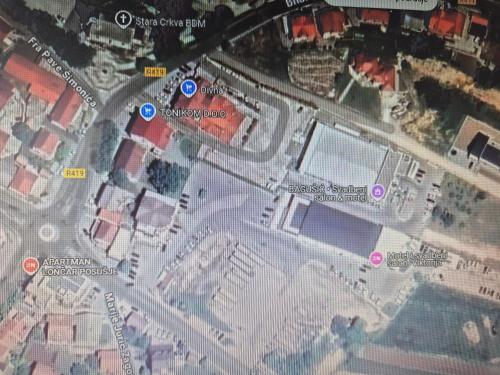 a map of a city with roads and buildings at Apartman Lončar Posušje in Posušje