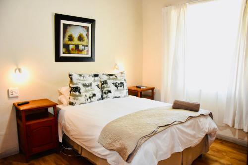 a bedroom with a bed and a window at Donkin Country House in Beaufort West