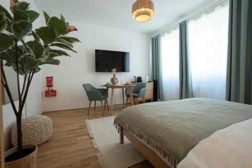 Bright Modern Studio in Center with a Queen Bed