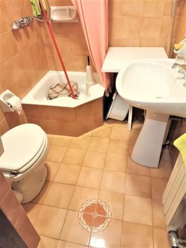 a bathroom with a toilet and a sink at La Piramide sulle piste in Prato Nevoso