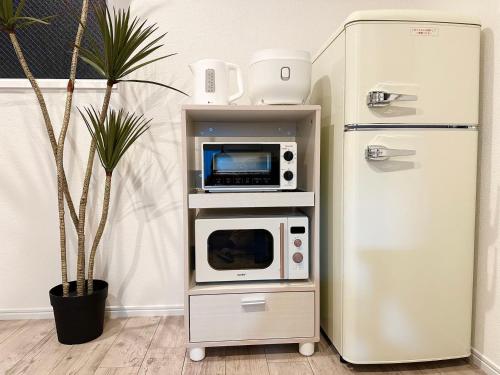 Dapur atau dapur kecil di HSH渋谷Hotel 电车三分钟可以到达新宿 幡ヶ谷 巴士直达涉谷 全新装修独栋小楼