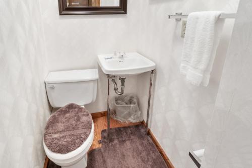 a bathroom with a toilet and a sink at SC105B 1BR 1BA Sleeps Six Wi-Fi Free Parking Close To Lift in Snowshoe