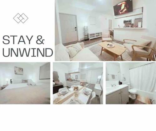 a collage of photos of a bedroom and a living room at Affordable Stay Near Proctors A8 in Schenectady