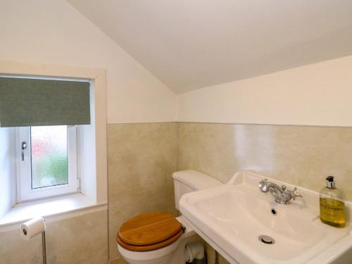 a bathroom with a toilet and a sink at Tayview in Killin
