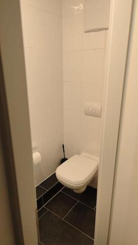 a bathroom with a white toilet in a room at Luxury 口 Studio Knox PrimeTV 口 8min zum S-Hbf in Kornwestheim