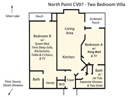 a schematic diagram of the experimental facility at Courtyard Villas On Silver Lake in Ocracoke