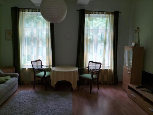 Χώρος καθιστικού στο Ferienwohnung am Dom