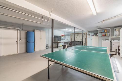 a room with a ping pong table in it at Landing at Richard Weeki River in Spring Hill