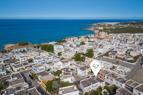 an aerial view of a town next to the ocean at Casa Marangi 250 meters from the sea - Happy Rentals in Melendugno