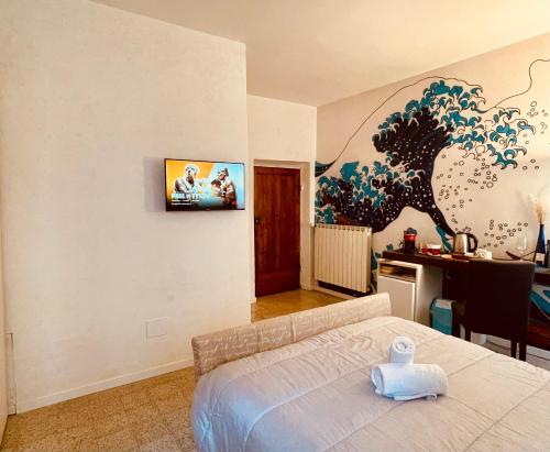 Postel nebo postele na pokoji v ubytování Echoes room 20 minuti dal centro di Firenze