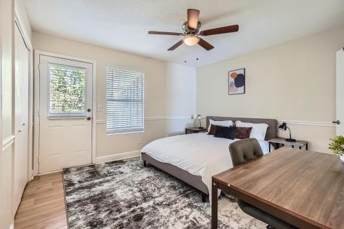 a bedroom with a bed and a ceiling fan at Overlook Club C6 L Spacious And Cozy in Cumming