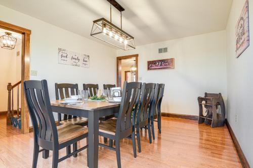 a dining room with a table and chairs at 4 Mi to the Amish Village Spacious Home with Deck! in Ronks
