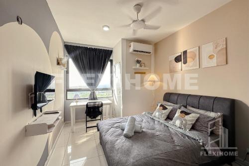 KLIA, KLIA2, Horizon Suites Sepang, Designed Studio, by Flexihome-MYにあるテレビまたはエンターテインメントセンター