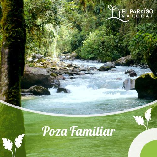 a picture of a river in a forest at El Paraíso Natural in Pejibaye