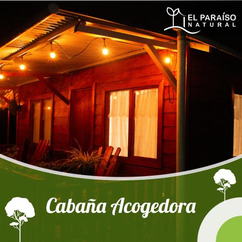 a sign that says cabana acrococo in front of a house at El Paraíso Natural in Pejibaye