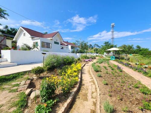 a garden in front of a house at Goseong Maris Pension in Goseong
