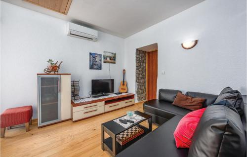 Televisyen dan/atau pusat hiburan di Holiday Home Kozljak With Fireplace 02
