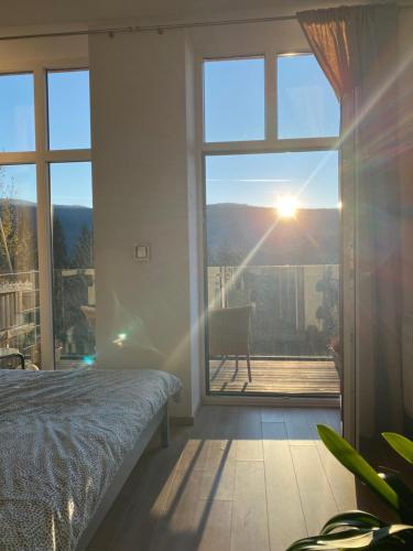 Apartmán Vyhlídka Hamryにあるベッド