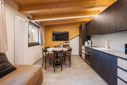 Kuchyň nebo kuchyňský kout v ubytování Residence Piz Aot