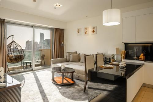 Istumisnurk majutusasutuses Apartments in Address Dubai Marina Residences connected to Marina Mall