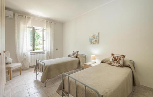 a bedroom with two beds and a window at villa pia in Piumarola