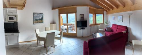 Kuchyň nebo kuchyňský kout v ubytování Residenz Darianne Leukerbad