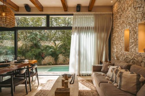 Posezení v ubytování Trendy 3BR Villa, Private Pool in Tulum Paradise