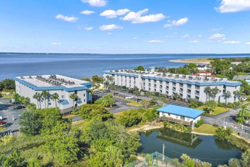 an aerial view of a resort with the water at Savannah Beach & Racquet Club 311A in Tybee Island