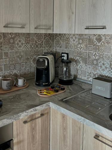 a kitchen counter with a toaster and a toaster at G house in Leinì