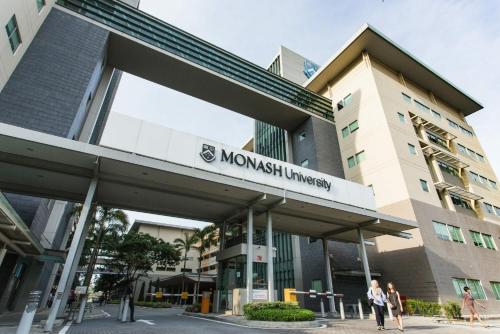 a building with a sign that reads monash university at X - The Nordic - Icon City Petaling Jaya in Sungai Way