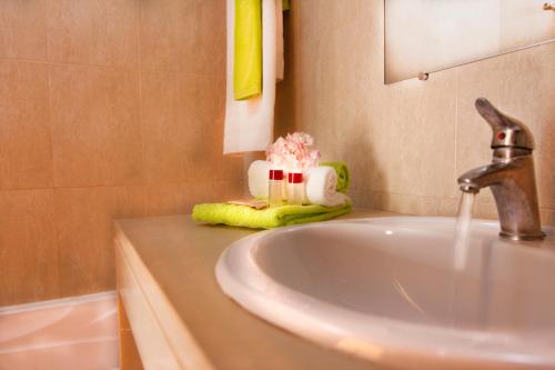 Ένα μπάνιο στο Flamingo Apartments