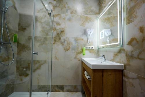 Koupelna v ubytování Hotel Anders
