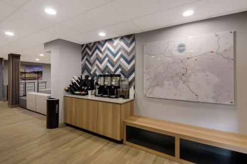 a map on the wall of a wine store at Graystone Lodge, an Ascend Collection Hotel in Boone