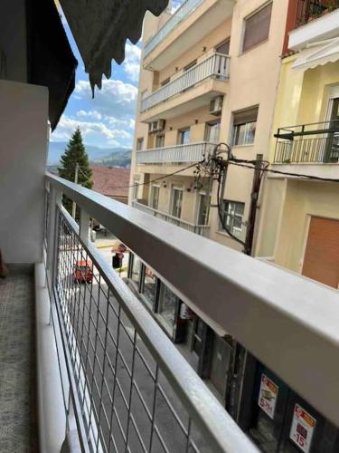 a view from a balcony of a building at Beautiful apartment in the heart of the city in Veria