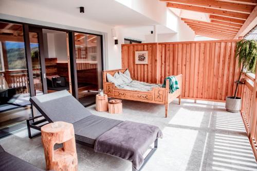 Posezení v ubytování Kieserhof Apartment Wald