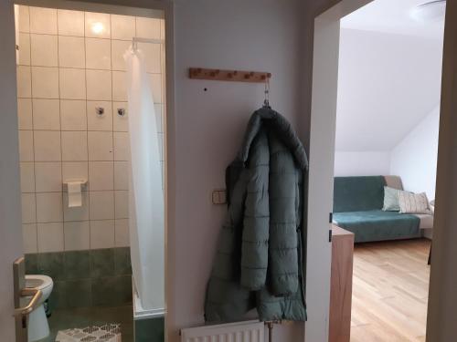 Koupelna v ubytování Julia Apartman Hévíz