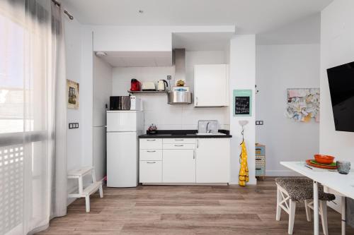 Køkken eller tekøkken på Historic Centre + Rooftop + Parking